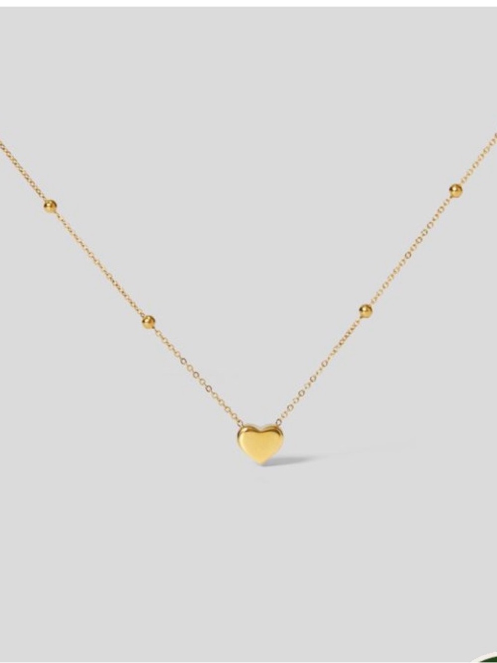 HALARA Gold Heart Bead Accent Necklace